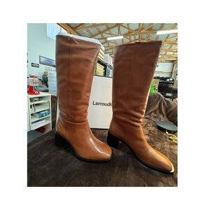 Larroude Women's Tan Leather Boots size 10